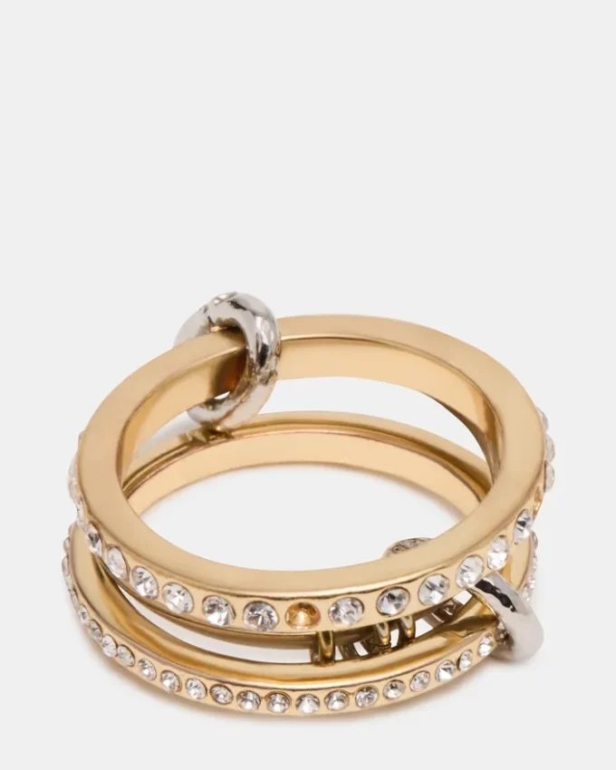 Stacked Rhinestone Ring Gold Multi