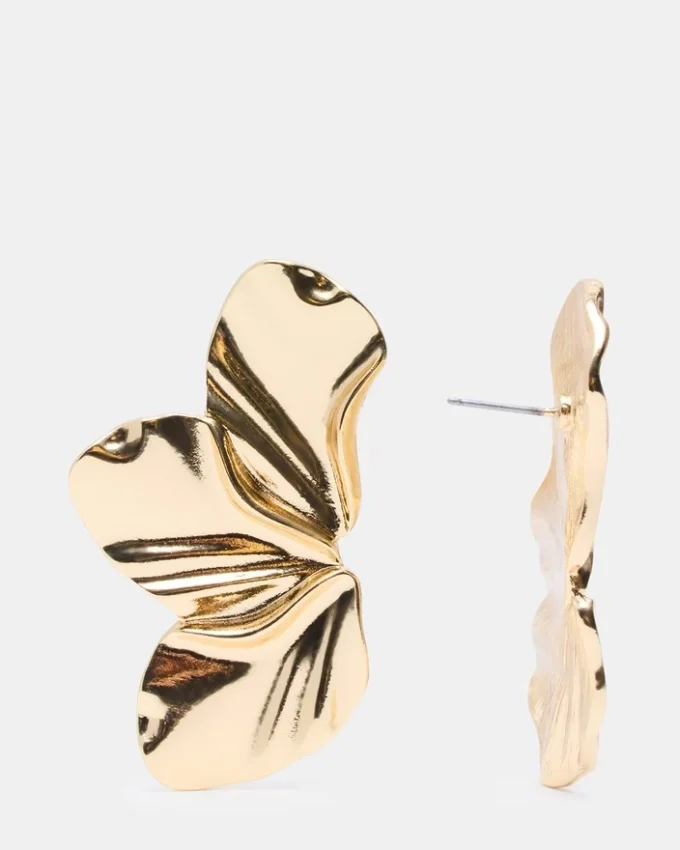 Store blomsterøreringer i gull