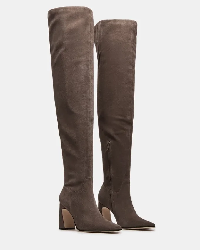 Stratus grå semsket skinn