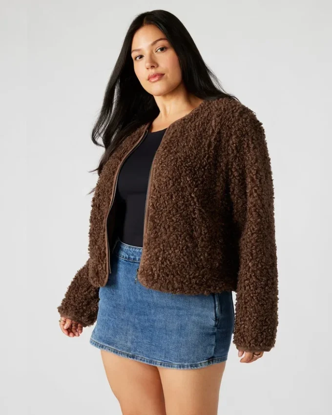 Teddyjakke, brun