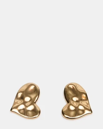 Teksturerte hjerteøreringer i gull