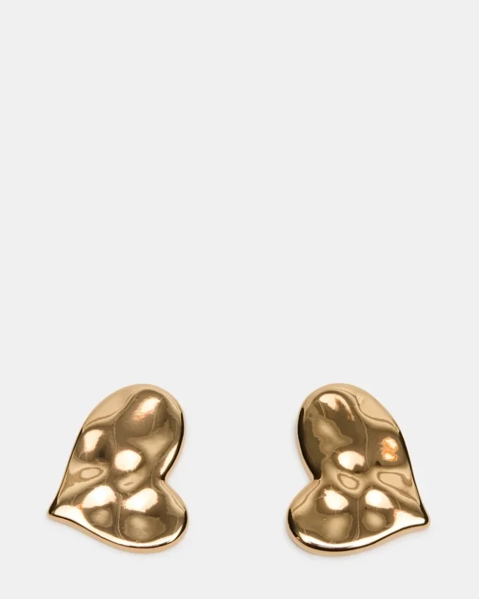 Teksturerte hjerteøreringer i gull