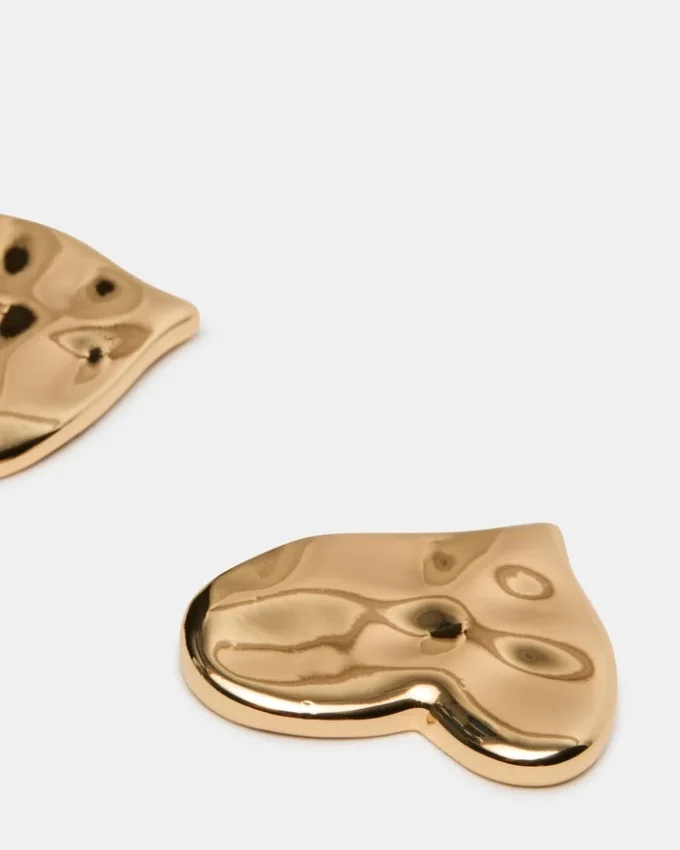 Teksturerte hjerteøreringer i gull