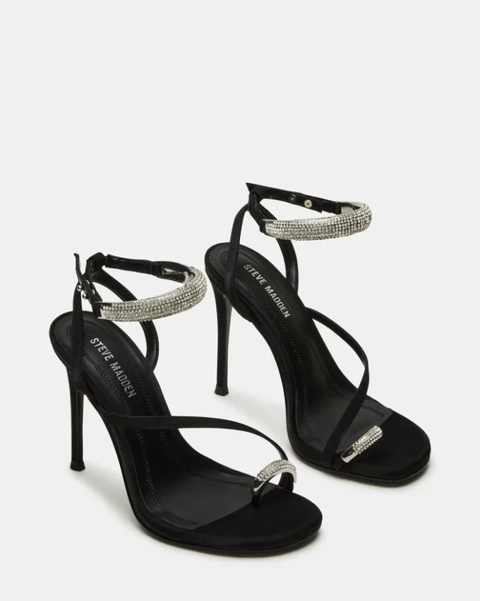 Tia Rhinestones svart sateng