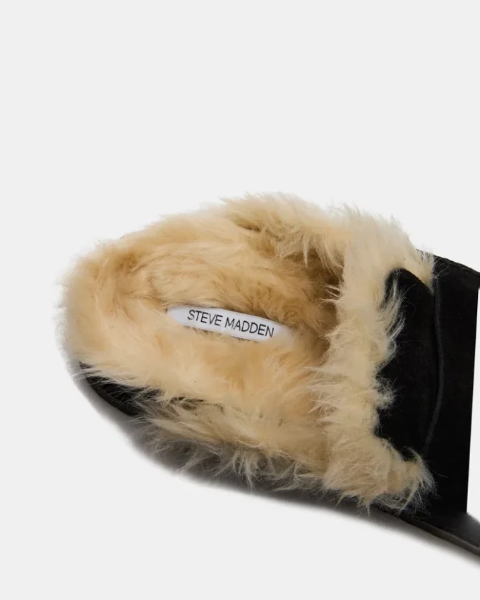 Tobin Faux Fur svart semsket skinn