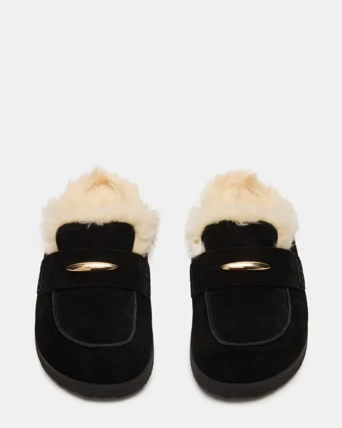 Tobin Faux Fur svart semsket skinn