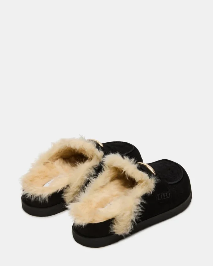 Tobin Faux Fur svart semsket skinn