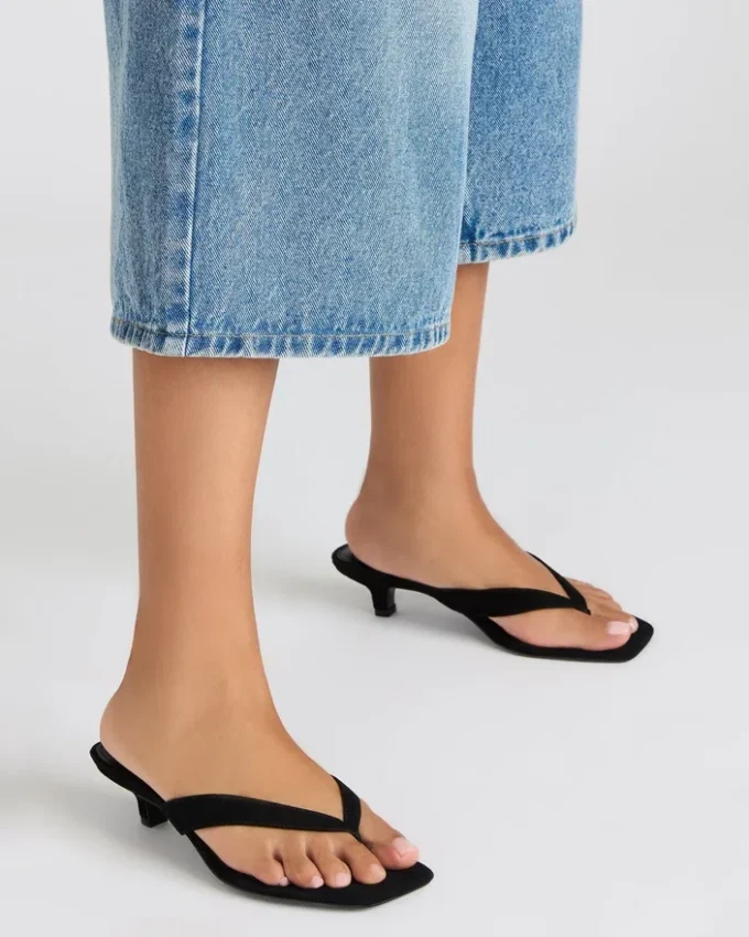 Tracie svart semsket skinn