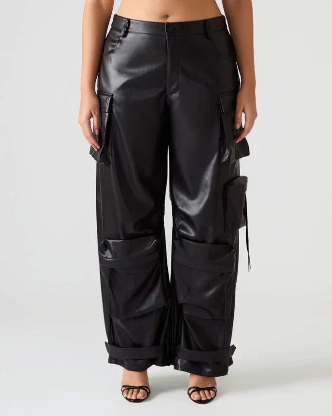 Vegan Leather Duo Pant Black