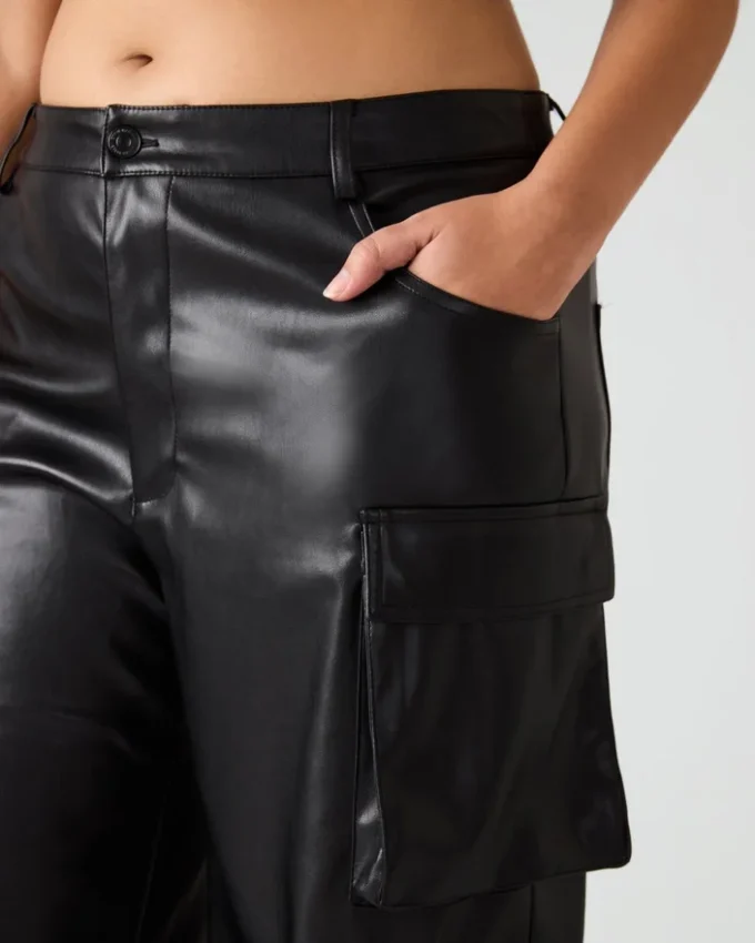 Vegan Leather Duo Pant Black